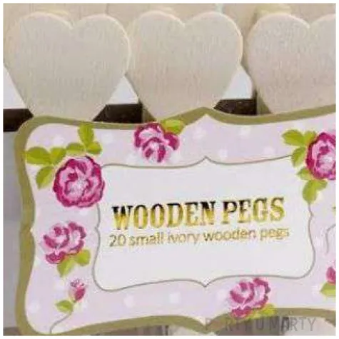 klamerki ozdobne serce vintage kosc sloniowa godan 20 szt