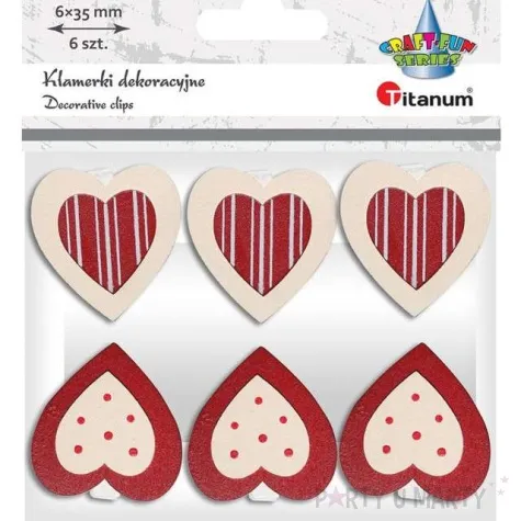 klamerki ozdobne wzorzyste serce titanum 6 szt