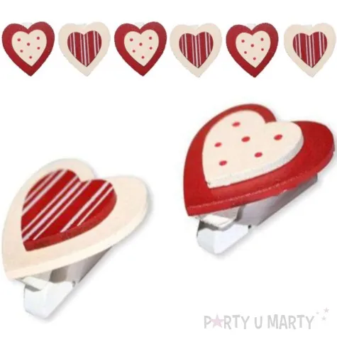 klamerki ozdobne wzorzyste serce titanum 6 szt