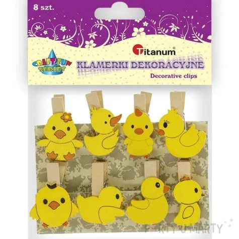 klamerki ozdobne zolte pisklaki titanum 8 szt