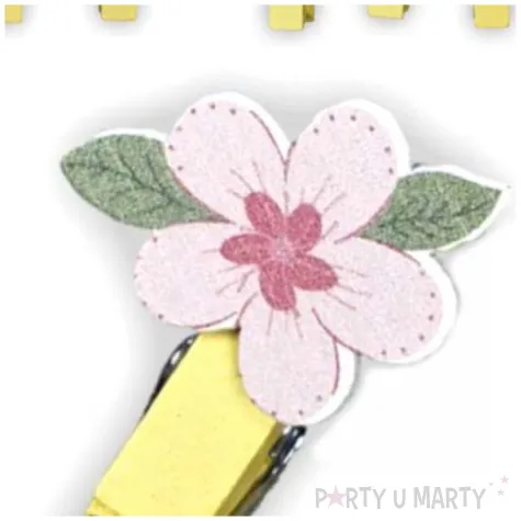 klamerki ozdobne zolte w kwiatki titanum 10 szt