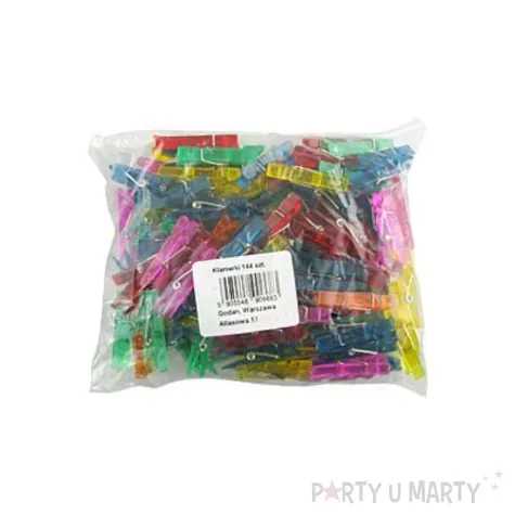 klamerki plastikowe kolorowy mix 3 4 cm godan 144 szt