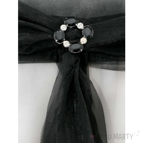 klamra ozdobna z czarnymi kamieniami 50x50mm 1op