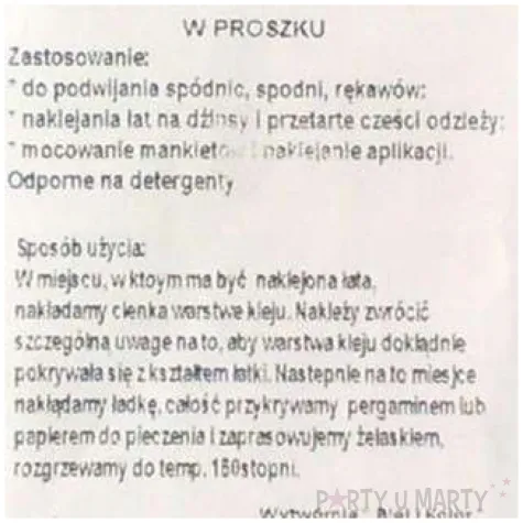 klej naprawczy do tkanin proszek 4g biel i kolor