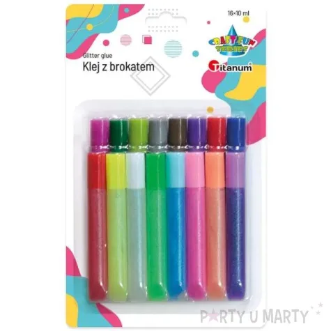 klej z brokatem zestaw craft mix xl craft fun 10 ml 16 szt