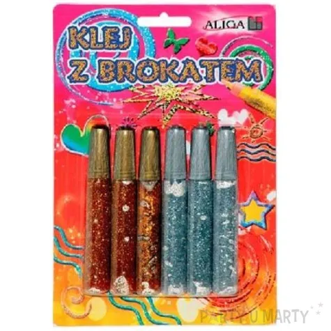 klej z brokatem zestaw diy 10ml 6 szt aliga