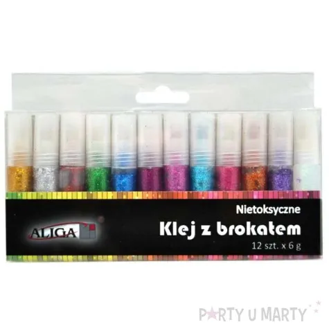 klej z brokatem zestaw diy 6g 12 szt aliga