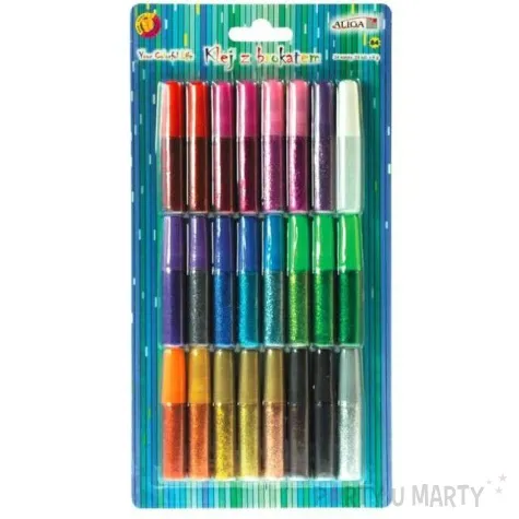 klej z brokatem zestaw diy mix 24szt aliga