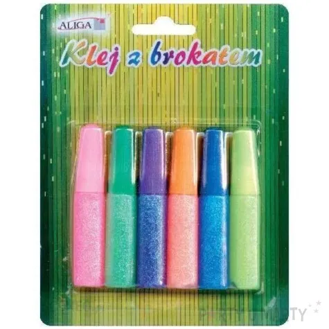 klej z brokatem zestaw diy neon 6 ml 6 szt aliga