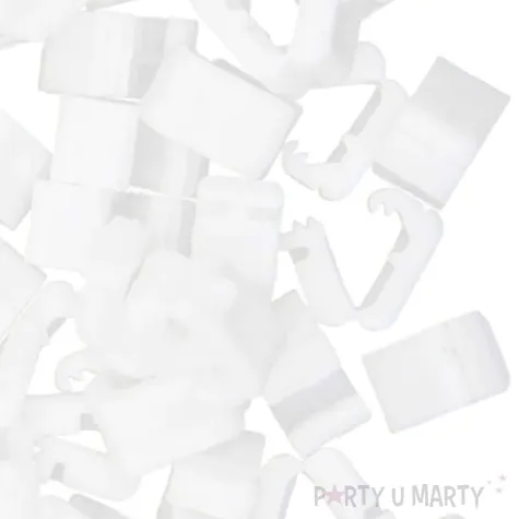 klipsy do zaciskania balonow bialy partypal 10 szt