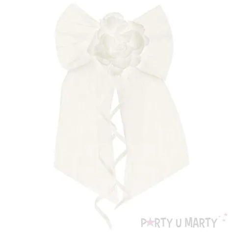 kokardka rozyczka kremowa jasna 2 szt