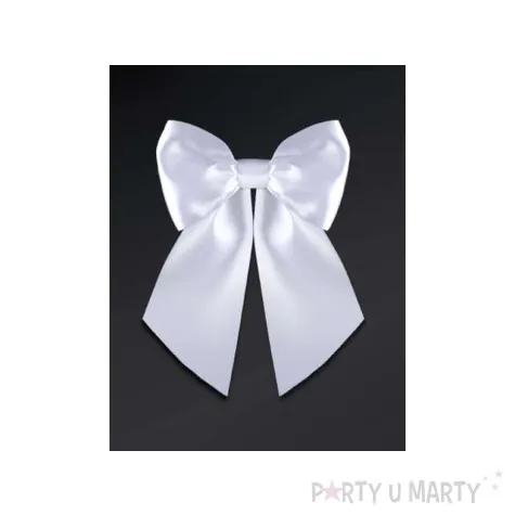 kokardka satynowa biala 2 szt