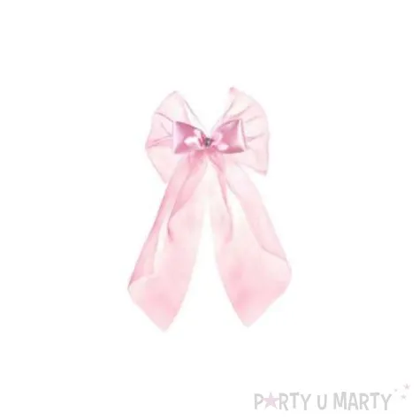 kokardka z kokardka i rozeta jasnorozowa 2 szt