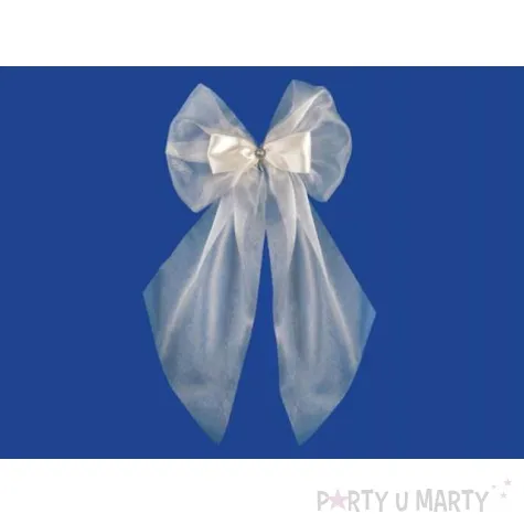 kokardka z kokardka i rozeta kremowa 2 szt