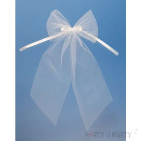 kokardka z tasiemka biala 2 szt