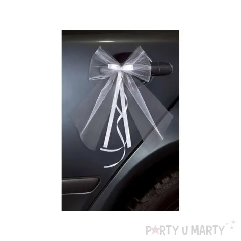 kokardka z tasiemka biala 2 szt