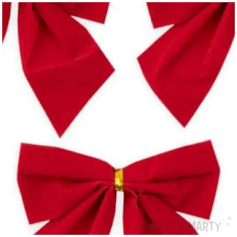 kokardki dekoracyjne na prezent czerwone partypal 3 szt