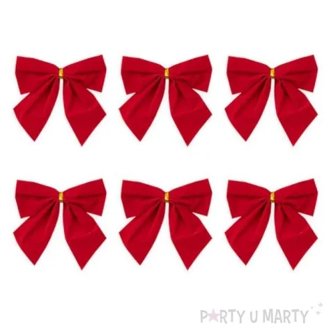 kokardki dekoracyjne na prezent czerwone partypal 6 szt