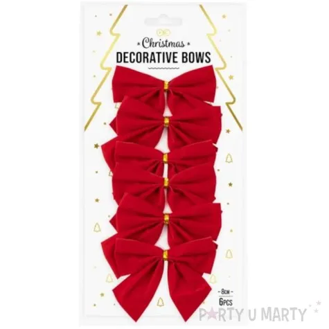 kokardki dekoracyjne na prezent czerwone partypal 6 szt