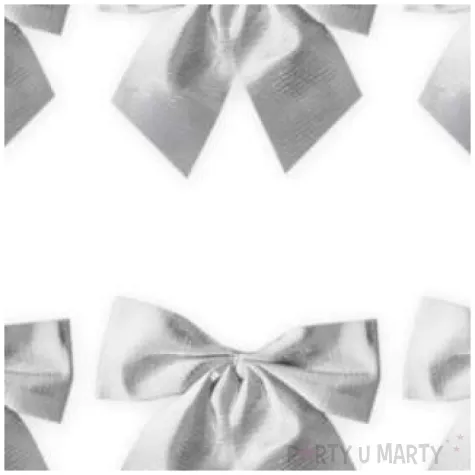 kokardki dekoracyjne na prezent srebrne partypal 6 szt