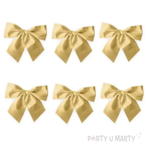 kokardki dekoracyjne na prezent zlote partypal 6 szt