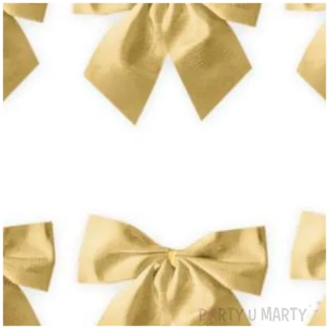 kokardki dekoracyjne na prezent zlote partypal 6 szt