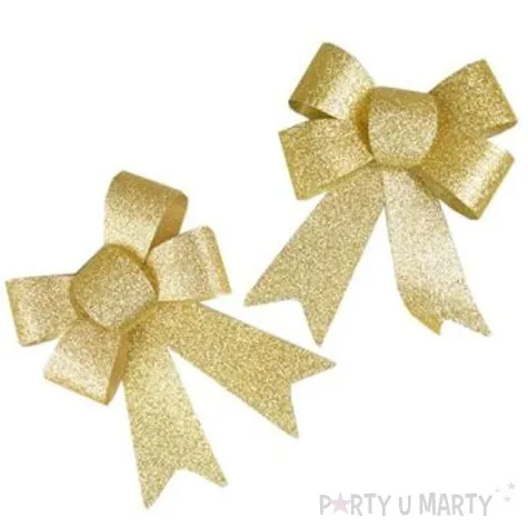 kokardki do prezentow classic zloty brokatowy 2 szt arpex