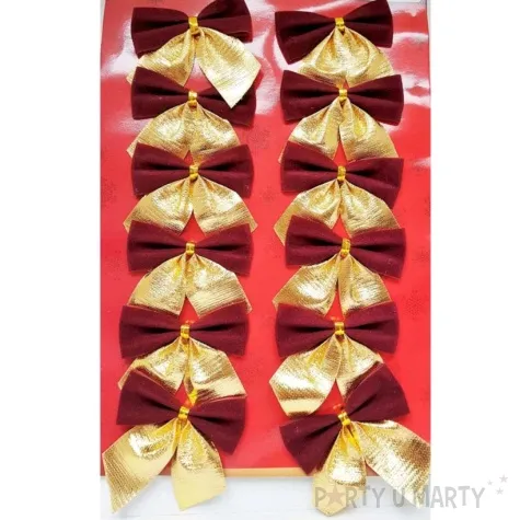 kokardy classic bordowo zlote arpex 12 szt