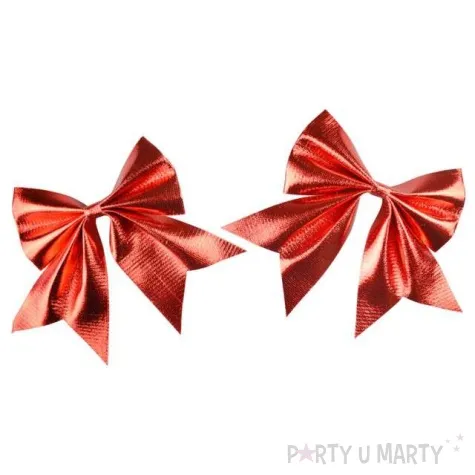 kokardy metalizowane czerwony arpex 13 x 12 cm 2 szt