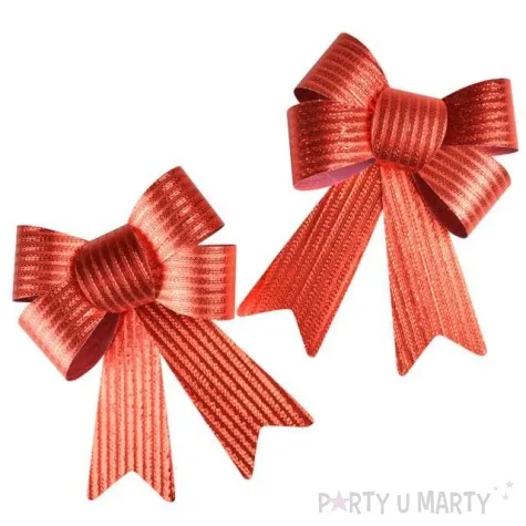 kokardy prazkowane czerwony arpex 16 x 13 5 cm 2 szt