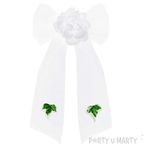 kokardy tiulowe rozyczki biale partydeco 4 szt