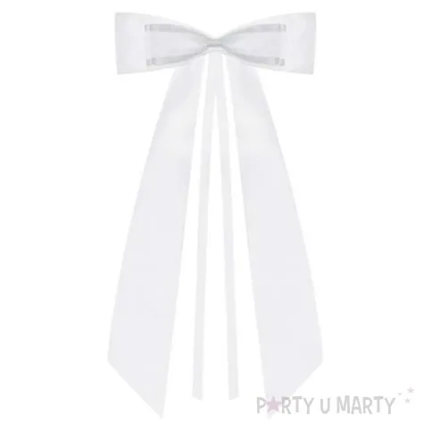 kokardy z muszka biale 14 cm 4 szt