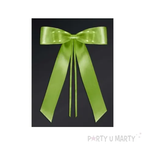 kokardy z muszka zielone jablko 14 cm 4 szt