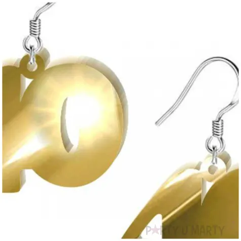 kolczyki 40 urodziny zloty lustrzany 38x25 mm