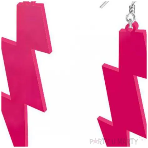 kolczyki blyskawice classic rozowe 20x70 mm