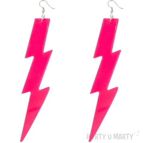 kolczyki blyskawice classic rozowy 30x120 mm
