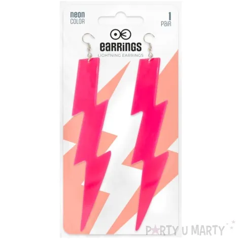 kolczyki blyskawice classic rozowy 30x120 mm