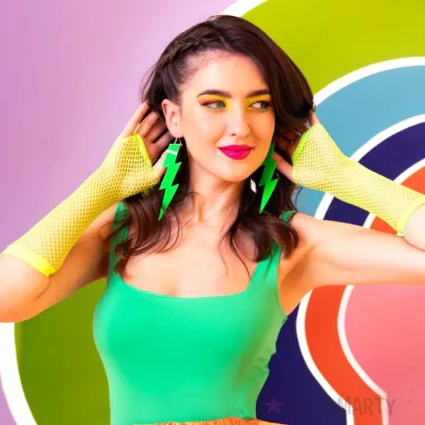 kolczyki blyskawice classic zielony 30x120 mm