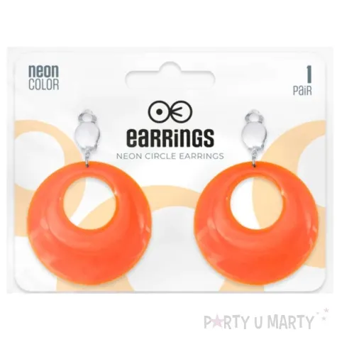 kolczyki blyskawice neonowe na klipsie pomaranczowy 4 5 cm