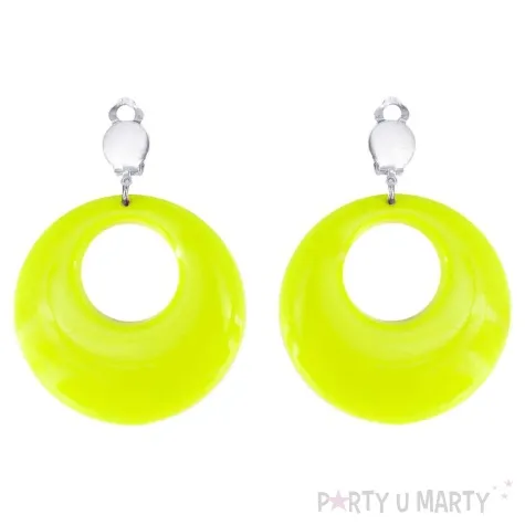 kolczyki blyskawice neonowe na klipsie zolty 4 5 cm