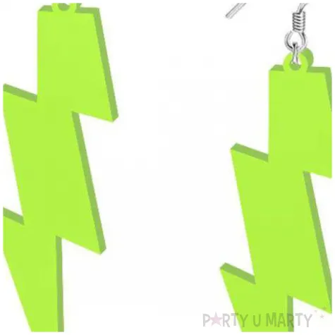 kolczyki blyskawice neonowe zielone 20x70 mm