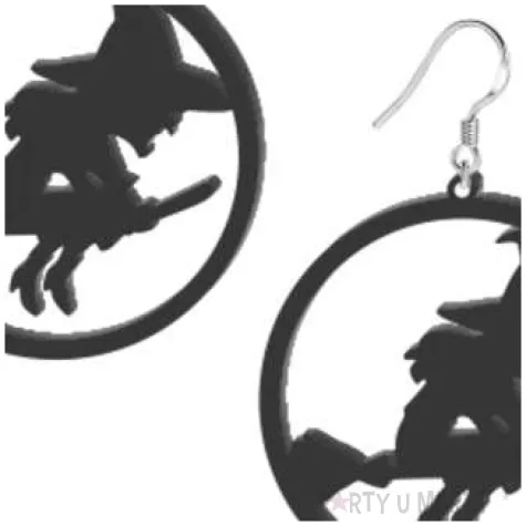 kolczyki czarownice czarne 50x50 mm