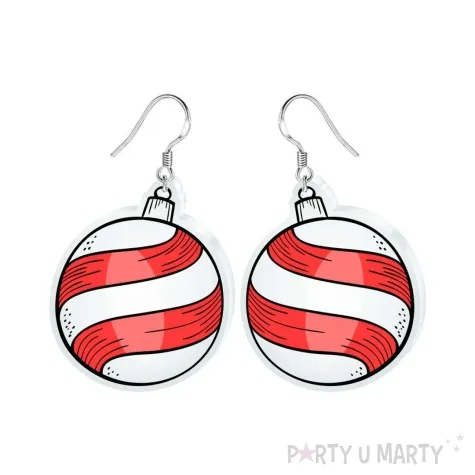 kolczyki drukowane boze narodzenie bombka kula 31 x 37 mm