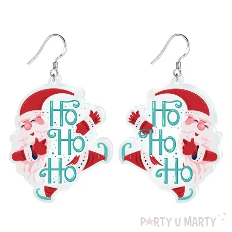 kolczyki drukowane boze narodzenie ho ho ho 36 x 45 mm