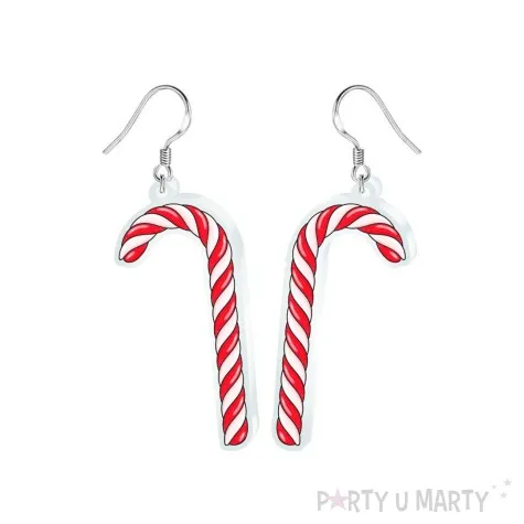 kolczyki drukowane boze narodzenie laska cukrowa 22 x 43 mm