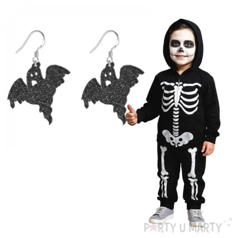 kolczyki duchy czarny brokat 35x36 mm