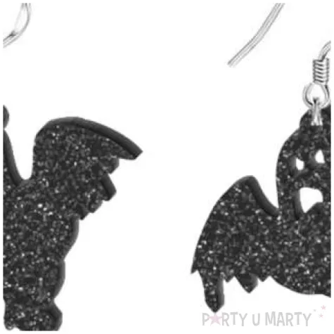 kolczyki duchy czarny brokat 35x36 mm