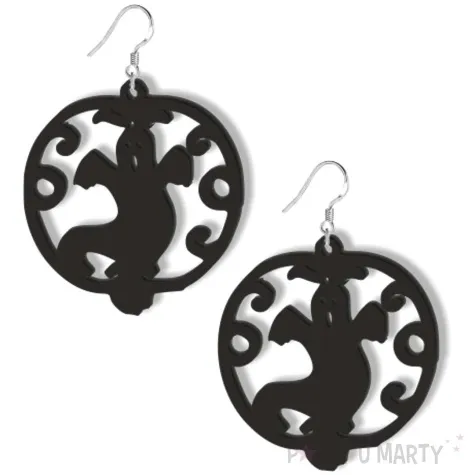 kolczyki duchy w sieci czarne 55x60 mm