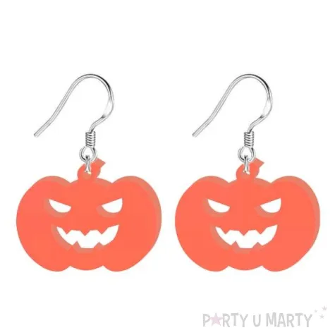 kolczyki dynie pomaranczowy neon 30x23 mm