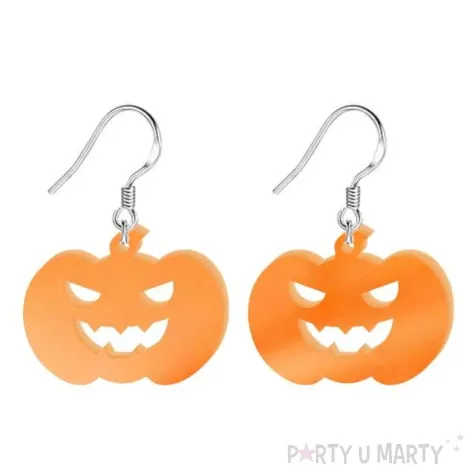 kolczyki dynie pomaranczowy transparent 30x23 mm